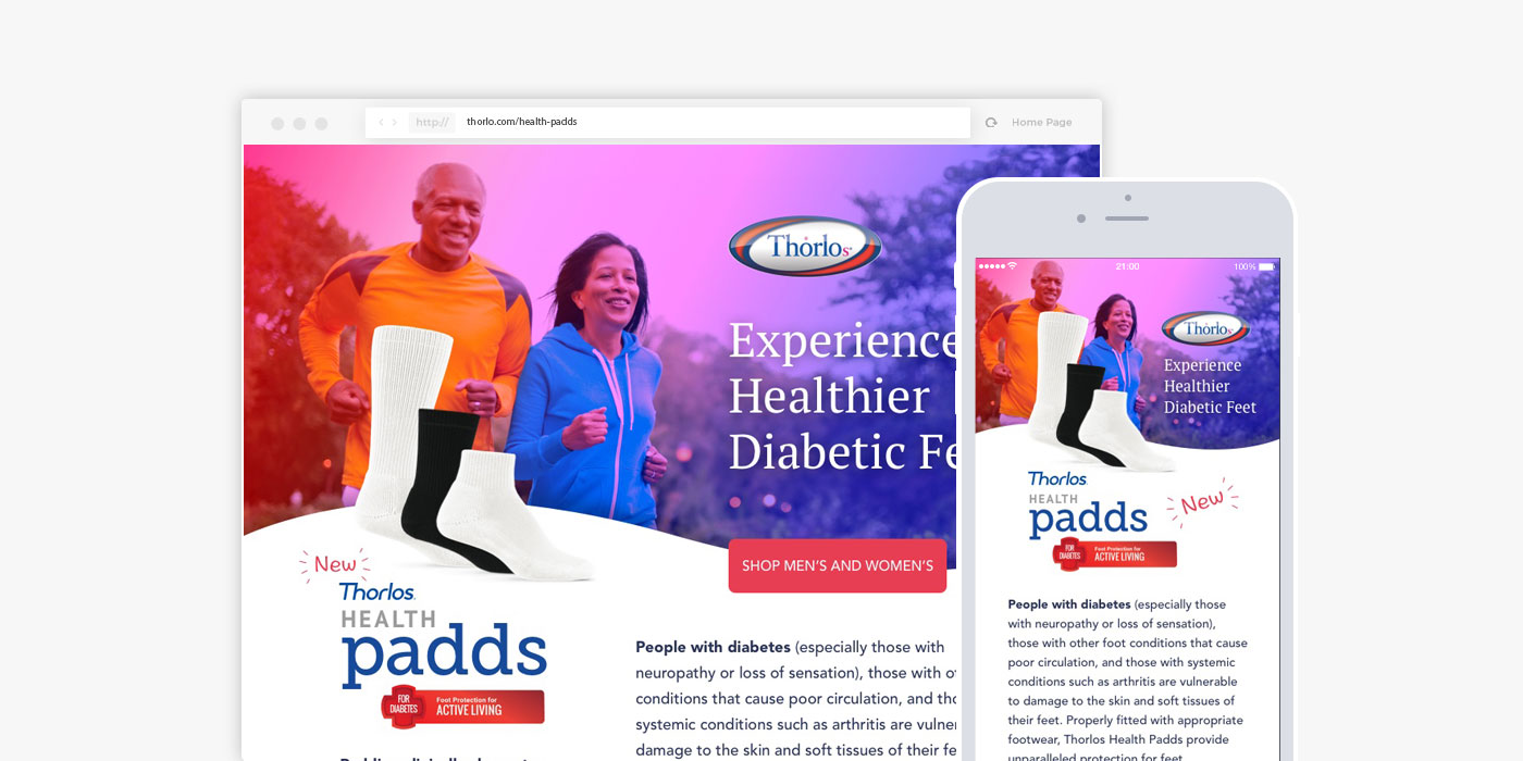 Health Padds Landing Page and email design